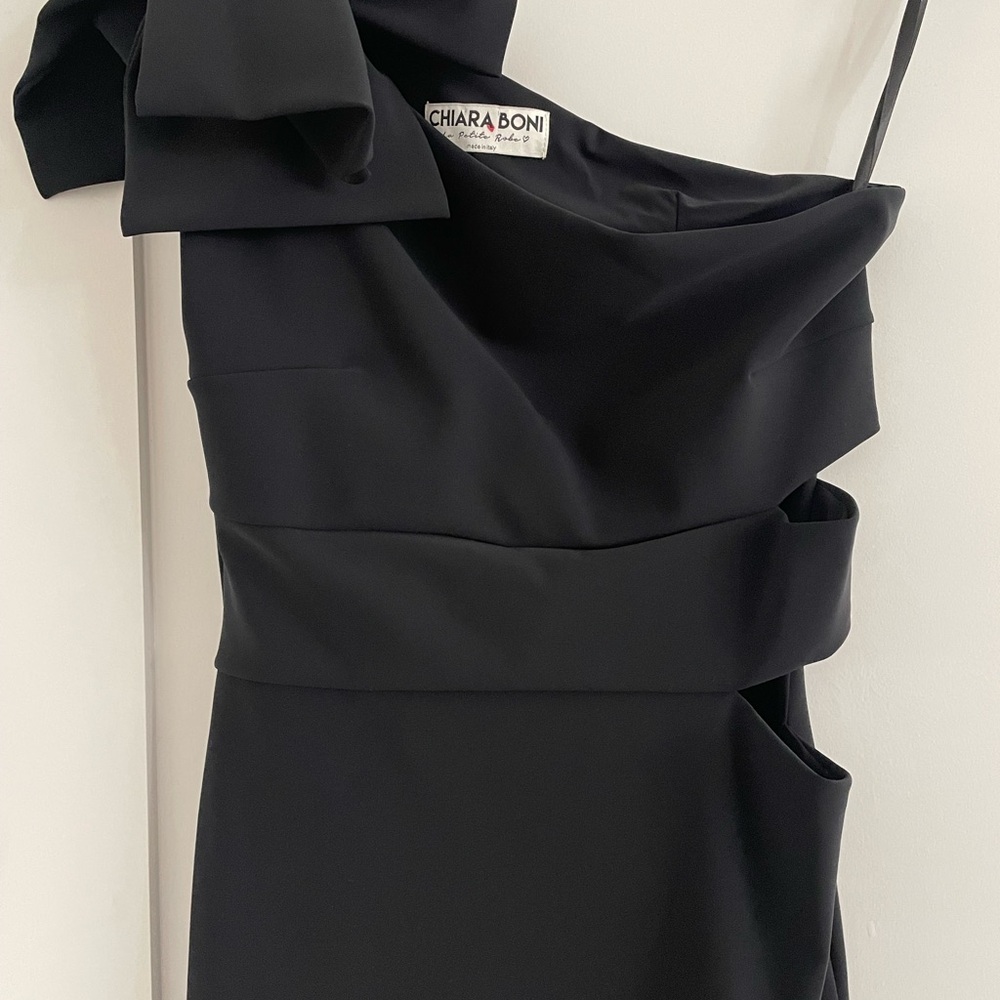 Chiara Boni One Shoulder Black Dress Size Medium.